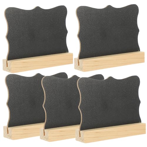 GRIRIW 5 Stück Holztafel-ornamente Doppelseitige Tafel Schild Wohnkultur Planke Kleine Tafelzeichen Tischtafel Mit Ständer Doppelt Tischplatte Zeichnung Party Kleine Tafeln Mini Hölzern von GRIRIW
