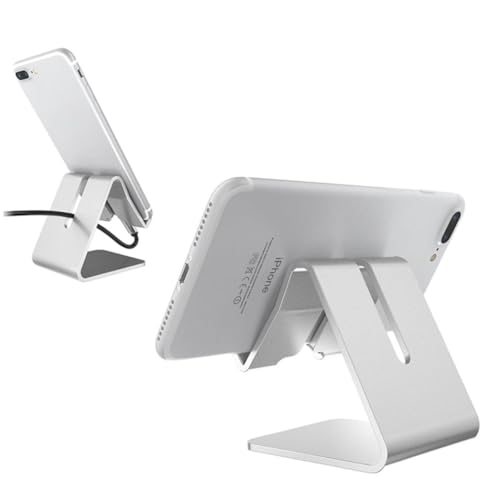 GRIRIW Handyhalterung Aus Metall Telefonhalter Stand Aluminium Tablet-ständer Tablette Tablet-Halter Fauler Handyhalter Flache Halterung Silver von GRIRIW