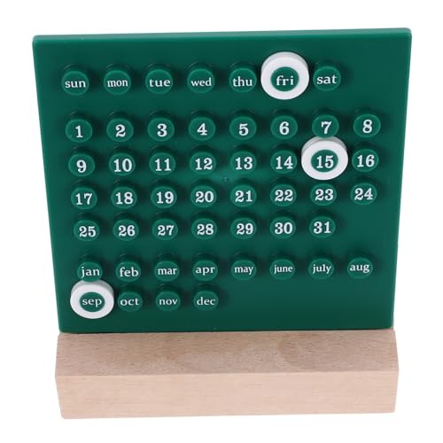 GRIRIW Schreibtischkalender ewig Dekorationskalender Haushaltskalender Perpetual Desk Kalender büromaterial tischkalender basteln Tischkalender- Kalenderschreibtisch Acryl Green von GRIRIW