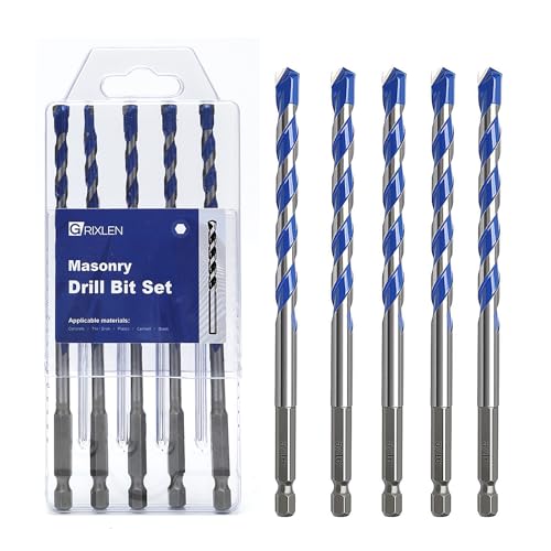Betonbohrer-Set, Steinbohrer-Set mit Sechskantschaft, Hartmetallspitze für Beton, Fliesen, Ziegel, Kunststoff, Zement, 5 Stück, 5 Stück Betonbohrer-Set, Steinbohrer-Set mit Sechskantschaft, Hartmetallspitze für Beton, Fliesen, Ziegel, Kunststoff, Zement, 5 Stück, 5 Stück von GRIXLEN
