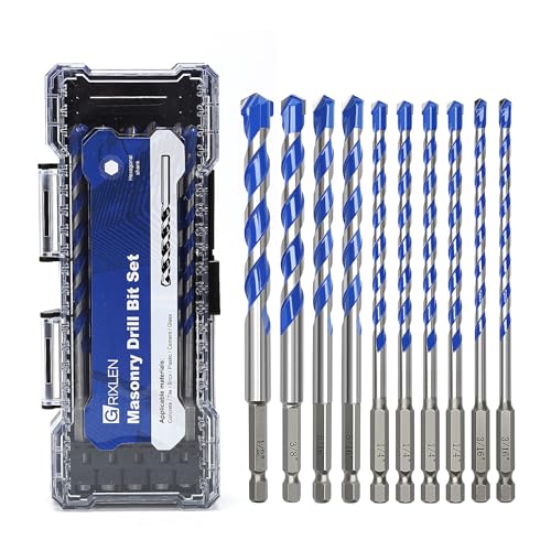 Betonbohrer-Set, Steinbohrer-Set mit Sechskantschaft, Hartmetallspitze für Beton, Fliesen, Ziegel, Zement, Kunststoff und Keramik, 10 Stück Betonbohrer-Set, Steinbohrer-Set mit Sechskantschaft, Hartmetallspitze für Beton, Fliesen, Ziegel, Zement, Kunststoff und Keramik, 10 Stück von GRIXLEN
