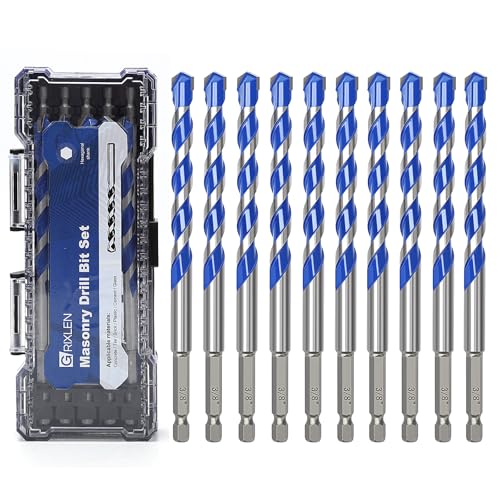Betonbohrer-Set, Steinbohrer-Set mit Sechskantschaft, Hartmetallspitze für Beton, Ziegel, Kunststoff, Zement, Fliesen und Keramik, 10 Stück, 10 Stück Betonbohrer-Set, Steinbohrer-Set mit Sechskantschaft, Hartmetallspitze für Beton, Ziegel, Kunststoff, Zement, Fliesen und Keramik, 10 Stück, 10 Stück von GRIXLEN