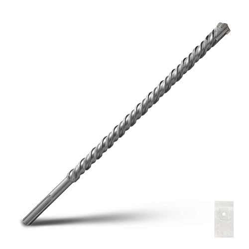 SDS Max Bohrhammerbohrer, 28 x 520 mm, Hartmetallspitze, Steinbohrer für Mauerwerk, Ziegel, Stein, Beton (Länge: 520 mm, 28 mm Durchmesser) von GRIXLEN