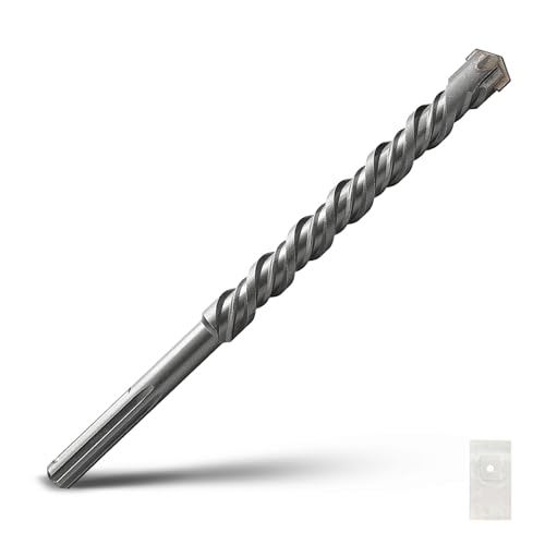 SDS Max Bohrhammerbohrer, Hartmetallspitze, Steinbohrer, Betonbohrer für Mauerwerk, Ziegel, Stein, Beton (Länge: 380 mm, 28 mm Durchmesser) von GRIXLEN