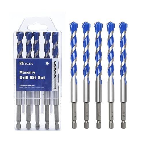 Steinbohrer-Set, Betonbohrer-Set mit Sechskantschaft, Hartmetallspitze für Beton, Zement, Fliesen, Ziegel, Kunststoff und Keramik, 5 Stück Steinbohrer-Set, Betonbohrer-Set mit Sechskantschaft, Hartmetallspitze für Beton, Zement, Fliesen, Ziegel, Kunststoff und Keramik, 5 Stück von GRIXLEN