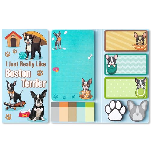 GROBRO7 Boston Terrier Haftnotizen Set - 550 Blatt I Just Really Like Boston Terrier Sticky Notes, Schnitt Hund Pet Selbstklebend Memo Pads Tiere Geformt Page Markers für Kinder Lehrer Schule Geschenk GROBRO7 Boston Terrier Haftnotizen Set - 550 Blatt I Just Really Like Boston Terrier Sticky Notes, Schnitt Hund Pet Selbstklebend Memo Pads Tiere Geformt Page Markers für Kinder Lehrer Schule Geschenk von GROBRO7