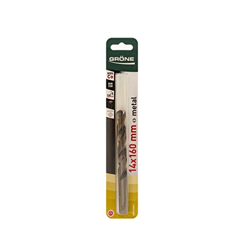 GRÖNE Kobalt Metallbohrer - Bohrer aus Kobalt - HSS-Stahl - Hohe Schnittgeschwindigkeit - Beständig gegen extreme Temperaturen - Überhitzt Nicht - 14mm 1 Stk. GRÖNE Kobalt Metallbohrer - Bohrer aus Kobalt - HSS-Stahl - Hohe Schnittgeschwindigkeit - Beständig gegen extreme Temperaturen - Überhitzt Nicht - 14mm 1 Stk. von GRÖNE