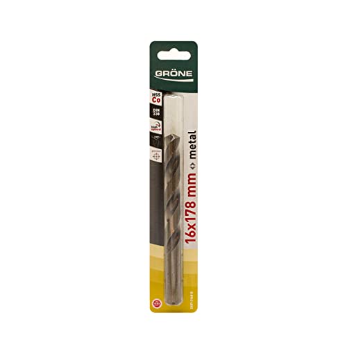 GRÖNE Kobalt Metallbohrer - Bohrer aus Kobalt - HSS-Stahl - Hohe Schnittgeschwindigkeit - Beständig gegen extreme Temperaturen - Überhitzt Nicht - 16mm 1 Stk. GRÖNE Kobalt Metallbohrer - Bohrer aus Kobalt - HSS-Stahl - Hohe Schnittgeschwindigkeit - Beständig gegen extreme Temperaturen - Überhitzt Nicht - 16mm 1 Stk. von GRÖNE