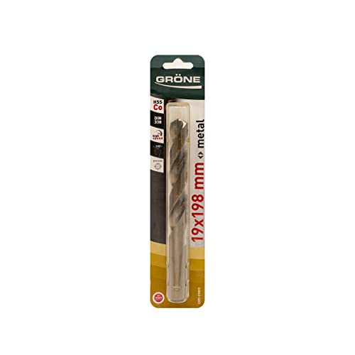 GRÖNE Kobalt Metallbohrer - Bohrer aus Kobalt - HSS-Stahl - Hohe Schnittgeschwindigkeit - Beständig gegen extreme Temperaturen - Überhitzt Nicht - 19mm 1 Stk. GRÖNE Kobalt Metallbohrer - Bohrer aus Kobalt - HSS-Stahl - Hohe Schnittgeschwindigkeit - Beständig gegen extreme Temperaturen - Überhitzt Nicht - 19mm 1 Stk. von GRÖNE