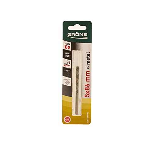 GRÖNE Kobalt Metallbohrer - Bohrer aus Kobalt - HSS-Stahl - Hohe Schnittgeschwindigkeit - Beständig gegen extreme Temperaturen - Überhitzt Nicht - 5,5 mm 1 Stk. GRÖNE Kobalt Metallbohrer - Bohrer aus Kobalt - HSS-Stahl - Hohe Schnittgeschwindigkeit - Beständig gegen extreme Temperaturen - Überhitzt Nicht - 5,5 mm 1 Stk. von GRÖNE