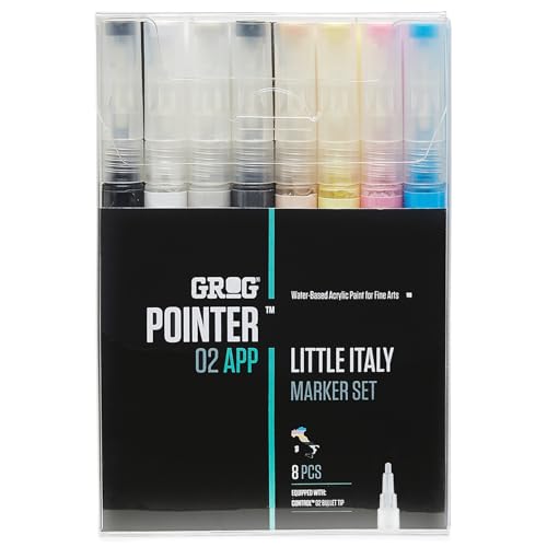 GROG Pointer 02 APP Little Italy Marker Set, 2 mm Rundspitze, Packung mit 8 Stück GROG Pointer 02 APP Little Italy Marker Set, 2 mm Rundspitze, Packung mit 8 Stück von GROG