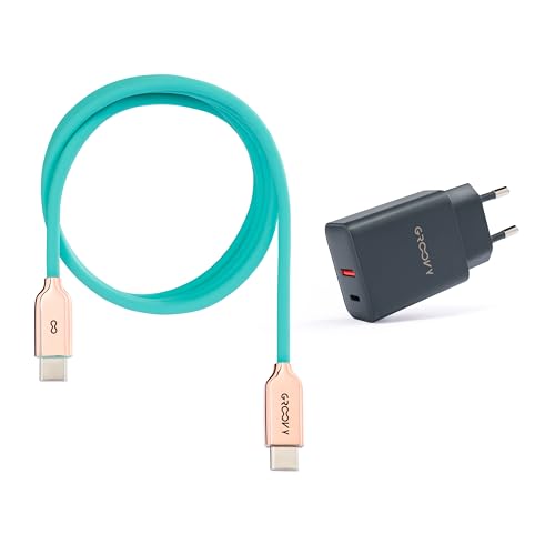 Ladegerät USB-A + USB-C 20 W mit Kabel Typ C 1 m | Schnellladung 3 A | farbiges Flüssigsilikon | CE-zertifiziert | sicher und kompatibel mit iPhone, iPad, Samsung und Android Ladegerät USB-A + USB-C 20 W mit Kabel Typ C 1 m | Schnellladung 3 A | farbiges Flüssigsilikon | CE-zertifiziert | sicher und kompatibel mit iPhone, iPad, Samsung und Android von GROOVY