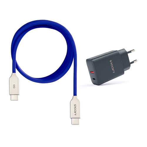 Ladegerät USB-A + USB-C 20 W mit Kabel Typ C 1 m | Schnellladung 3 A | farbiges Flüssigsilikon | CE-zertifiziert | sicher und kompatibel mit iPhone, iPad, Samsung und Android Ladegerät USB-A + USB-C 20 W mit Kabel Typ C 1 m | Schnellladung 3 A | farbiges Flüssigsilikon | CE-zertifiziert | sicher und kompatibel mit iPhone, iPad, Samsung und Android von GROOVY