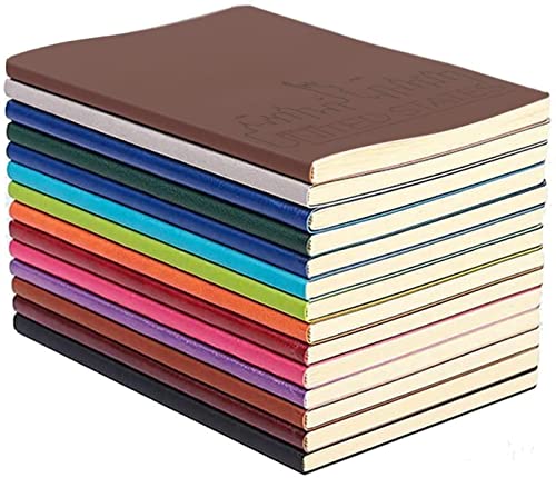 GRT Colourful A5 PU Leder notizbuch, Tagebuch schreiben Themenhefte Tagebücher A5 Reisetagebuch-Set für Studenten und Büro-Notizblock, 128 Seiten, 4er-Pack, liniertes Papier und zufällige Farbjournale von GRT