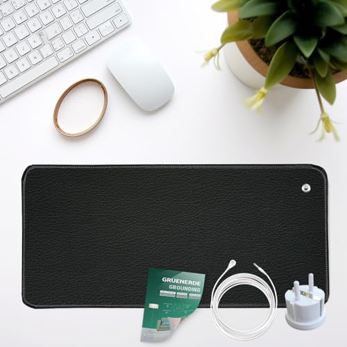 GRUENERDE Erdungsmatte Geerdet Mauspad Grounding Pad Erdungprodukt mit EU Erdungskabel Sicher (46x72cm) von GRUENERDE