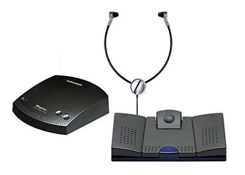 Digta Transcription Premium Kit 568 (KDC5672-12), Soundbox 830, Kopfhörer und Fußschalter inkl. Diktiersoftware von GRUNDIG