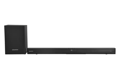 GRUNDIG 2.1 Dolby Digital Soundbar DSB 995, Slim Design, 2.1 Dolby Digital, 220 Watt Ausgangsleistung, kabellose Verbindung, Bluetooth 5.3, HDMI (CEC ARC), USB, Optischer- und Aux Eingang, Schwarz von GRUNDIG