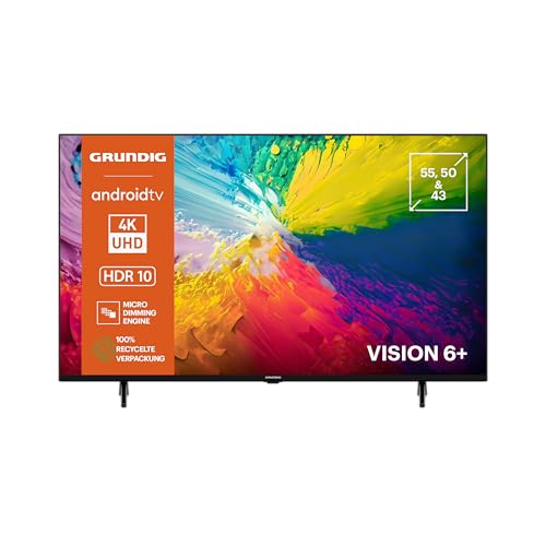 GRUNDIG 50 VOE 73 Fernseher 50 Zoll (126 cm) LED TV, Android 11 TV, 4K UHD, Dolby Digital, HDR10, Micro Dimming Engine, Chromecast Built-in, Bluetooth, Smart TV, Schwarz von GRUNDIG