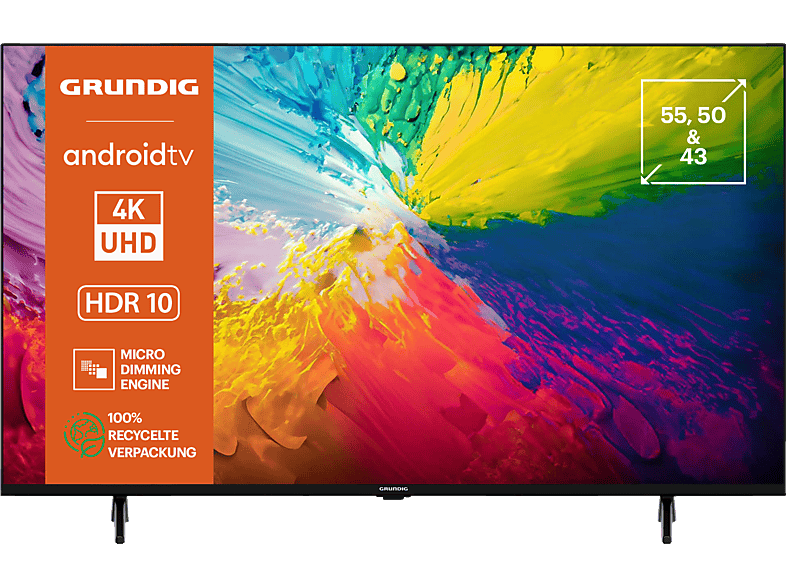 GRUNDIG 55 VCE 223 LED TV (Flat, Zoll / 139 cm, HDR 4K, SMART TV, Android 9) von GRUNDIG