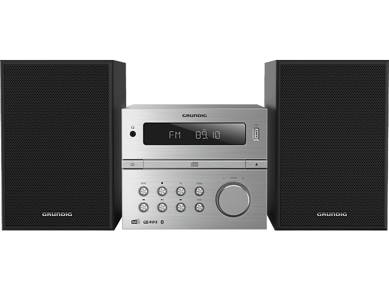 GRUNDIG CMS 4200 BT DAB+ Kompaktanlagen (Silber (Bedienteil), Schwarz (Lautsprecher)) von GRUNDIG