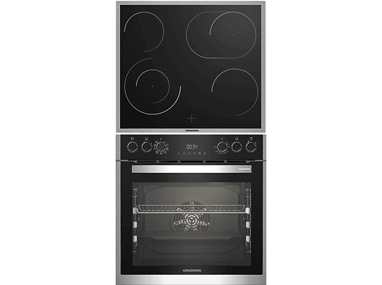 GRUNDIG GEHM19310BMPF Pyrolyse, Einbauherdset (Glaskeramikkochfeld, A+, 72 l) von GRUNDIG