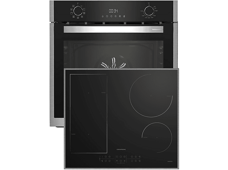 GRUNDIG GESM19320BMPF, Einbau-Backofen-Set (Flex-Induktion, A+, 72 l) von GRUNDIG