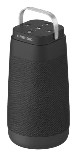 Grundig BT Speaker Connect 360, Bluetooth Lautsprecher, Musikbox, 360°-Sound, bis zu 30 m Reichweite, bis zu 20 Stunden Akkulaufzeit, LED-Batterieanzeige, Ladestation, Mikrofon, Schwarz von GRUNDIG