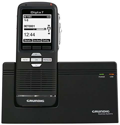 Grundig Digta 7 digitales Diktiergerät im Premium Set , Handgerät mit Dockingstation, Diktiersoftware und Zubehör von GRUNDIG