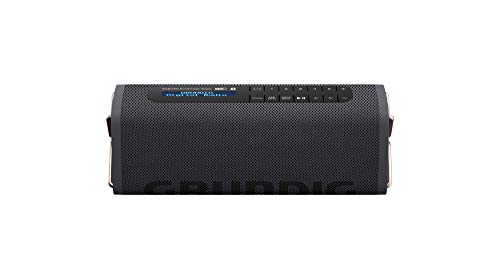 Grundig GBT Band Black - Bluetooth Lautsprecher mit DAB+ und UKW Radio, 30 Meter Reichweite, mehr als 8 Std. Spielzeit,Akku 3.7V mit 2000 mAh, Bluetooth version V5.0 von GRUNDIG