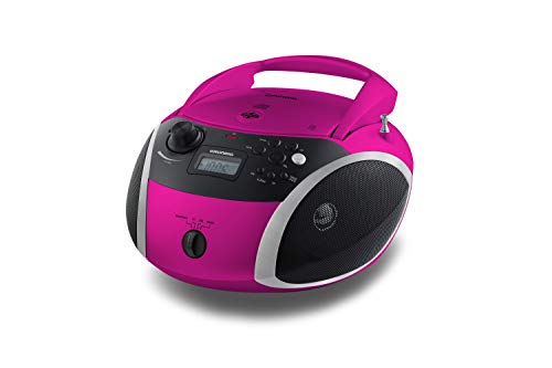 Grundig GPR1120 GRB 3000 BT Tragbare Radio Boombox mit Bluetooth Pink/Silber von GRUNDIG