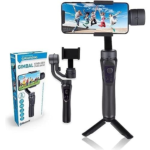 Grundig Gimbal Stabilisator - Selfie Stick - mit Stativ - Automatischer Selfie Stick - Vlogs und Action Bilder von GRUNDIG