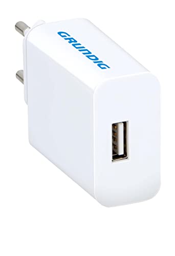 Grundig Ladestation mit USB-A Anschluss - QC3.0 Schnellladegerät - Kompatibel mit iPhone und Android - Kunststoff - Weiß von GRUNDIG