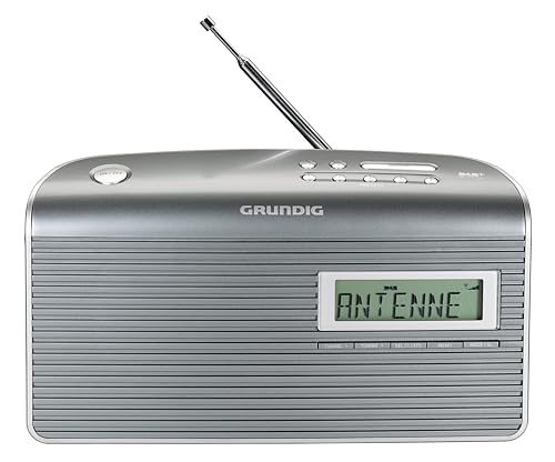 Grundig Music 7000X DAB+ Radio, für unterwegs oder zuhause, tragbares Radio, UKW, großes Display, einfache Bedienung, Senderspeicher, Radiowecker, Snooze, Grey/Silver von GRUNDIG