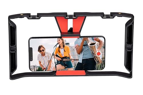 Grundig Smartphone Gimbal - Handy Stabilisator - für Smartphones von 45mm Bis zu 105mm Breit -Streaming Zübehor - Influencer Zubehör Instagram und TikTok - Youtube Equipment - 25 x 13 x 4 CM - Schwarz von GRUNDIG