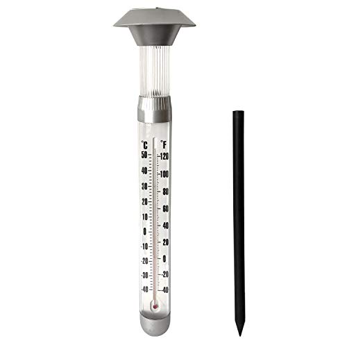 Grundig Solarlampe und Thermometer - Ø12,5 x 97cm - LED Gartenbeleuchtung mit Solarbetrieb - Erdspieß Grundig Solarlampe und Thermometer - Ø12,5 x 97cm - LED Gartenbeleuchtung mit Solarbetrieb - Erdspieß von GRUNDIG