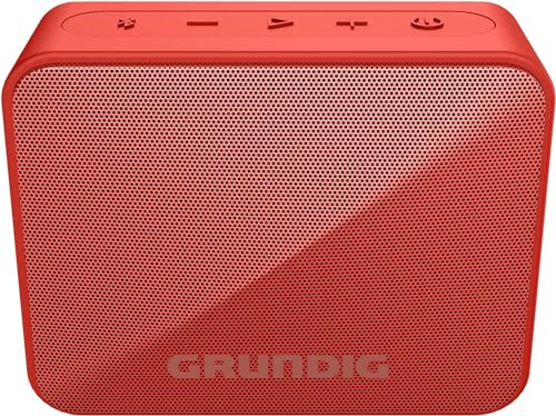 GRUNDIG Solo+ Red Bluetooth Lautsprecher, Soundbox, 3.5 W RMS Leistung, 30 Meter Reichweite, mehr als 20 Stdn. Spielzeit, Bluetooth 5.3, Spritzwassergeschütztes Gehäuse (IPX5), Schwarz von GRUNDIG