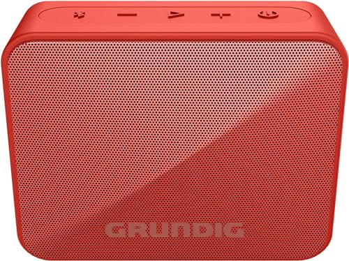 Grundig Solo+ Red Bluetooth Lautsprecher, Soundbox, 3.5 W RMS Leistung, 30 Meter Reichweite, mehr als 20 Stdn. Spielzeit, Bluetooth 5.3, Spritzwassergeschütztes Gehäuse (IPX5), Schwarz von GRUNDIG