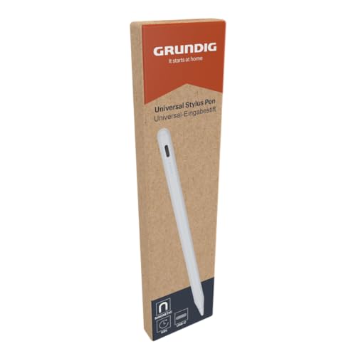 Grundig Tablet Stift - Stylus Pen für iPad und Tablet - Wiederaufladbarer Surface Pen mit USB-C - Austauschbare Spitze - Weiß Grundig Tablet Stift - Stylus Pen für iPad und Tablet - Wiederaufladbarer Surface Pen mit USB-C - Austauschbare Spitze - Weiß von GRUNDIG
