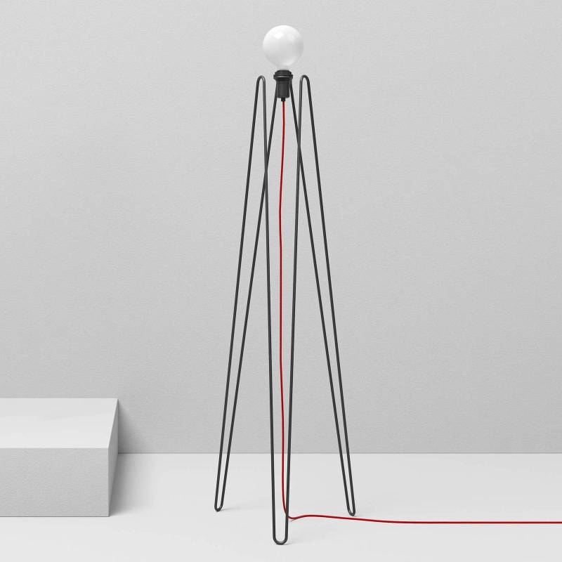 GRUPA Model M2 LED-Stehleuchte schwarz, Kabel rot von GRUPA