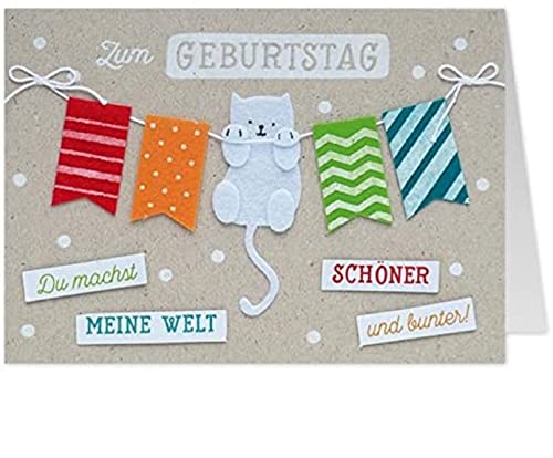 Grußkarte Filz - Katzenlady - Geburtstagskarte - 35 von GRUSS & CO