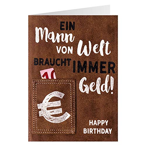 Karte Ein Mann won Welt - Geldgeschenk 14 von GRUSS & CO