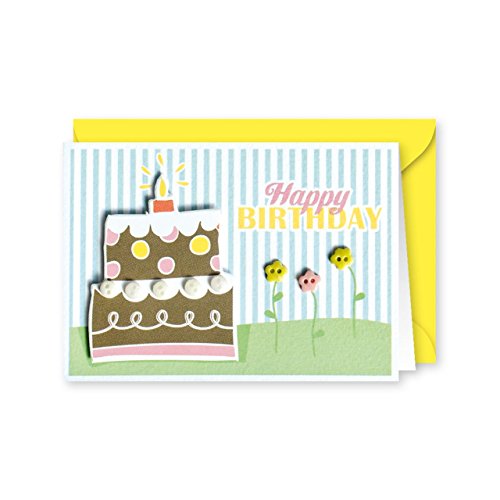 Knopfkarte 48 - Kuchen - Geburtstagskarte - Mini-Karte von GRUSS & CO