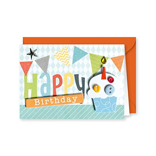 Knopfkarte 58 - Happy Birthday - Geburtstagskarte - Mini-Karte von GRUSS & CO