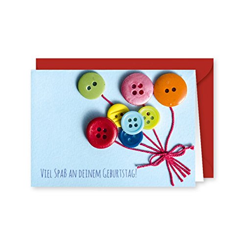 Knopfkarte 59 - Viel Spaß - Geburtstagskarte - Mini-Karte von GRUSS & CO