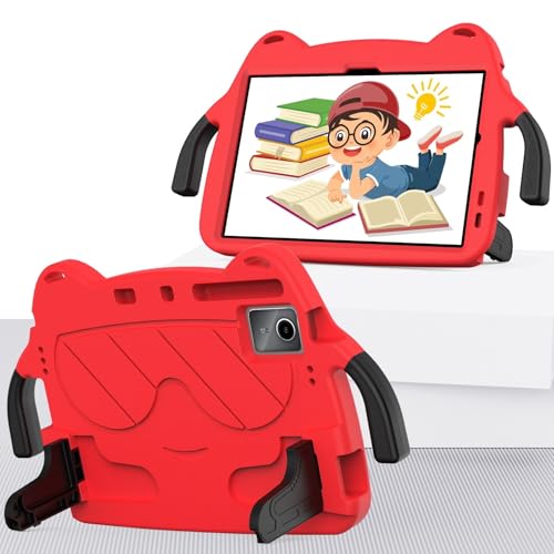Kompatibel mit Lenovo Tab P11 2020 (TB-J606F) Hülle & Tab P11 Plus 2021 (TB-J616F/J607F), kinderfreundlich, niedlich, leichtes EVA + robustes Polycarbonat, stoßfester Ständer, Rot von GRXRITUK
