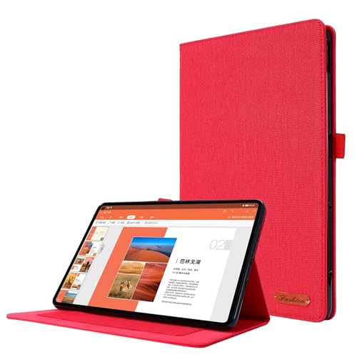 Kompatibel mit Lenovo Tab P11 2nd Gen Hülle 11,5 Zoll TB350FU 2023, Flip Fold Stand Case Protective Fabric Print Cover with Auto Wake Sleep with Card Slots zy (Red) von GRXRITUK