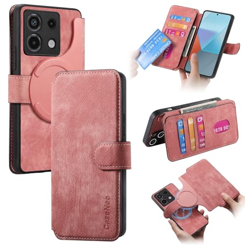 Schutzhülle für Xiaomi Redmi Note 13 Pro 5G, Brieftasche mit Kartenhalter, kompatibel mit Damen und Herren, PU-Leder, Magnetverschluss, Klapphülle, magnetisch, abnehmbare Handyhülle, Rosarot Schutzhülle für Xiaomi Redmi Note 13 Pro 5G, Brieftasche mit Kartenhalter, kompatibel mit Damen und Herren, PU-Leder, Magnetverschluss, Klapphülle, magnetisch, abnehmbare Handyhülle, Rosarot von GRXRITUK