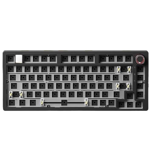 GRzHKN Anpassbares 75 -Prozent -Kabel -Aluminium -Tastatur -Kit mit RGB -Hintergrundbeleuchtungsdichtung und robuste Metallbasis Kompatibel mit Spiele(Black-No Light) von GRzHKN