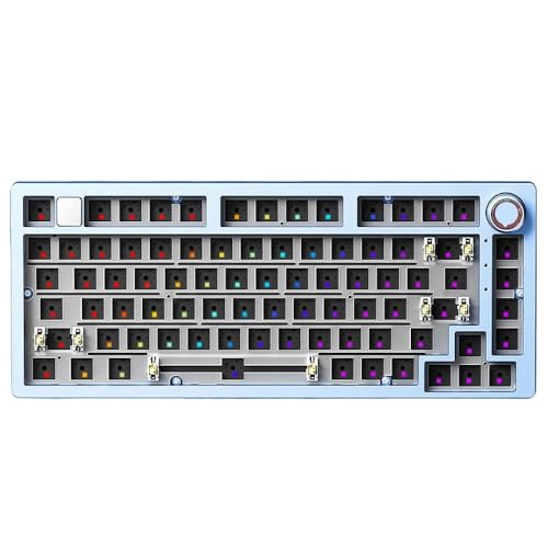 GRzHKN Anpassbares 75 -Prozent -Kabel -Aluminium -Tastatur -Kit mit RGB -Hintergrundbeleuchtungsdichtung und robuste Metallbasis Kompatibel mit Spiele(Blue-RGB Light) von GRzHKN