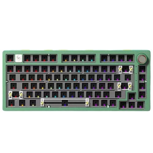 GRzHKN Anpassbares 75 -Prozent -Kabel -Aluminium -Tastatur -Kit mit RGB -Hintergrundbeleuchtungsdichtung und robuste Metallbasis Kompatibel mit Spiele(Dark Green-RGB Light) von GRzHKN